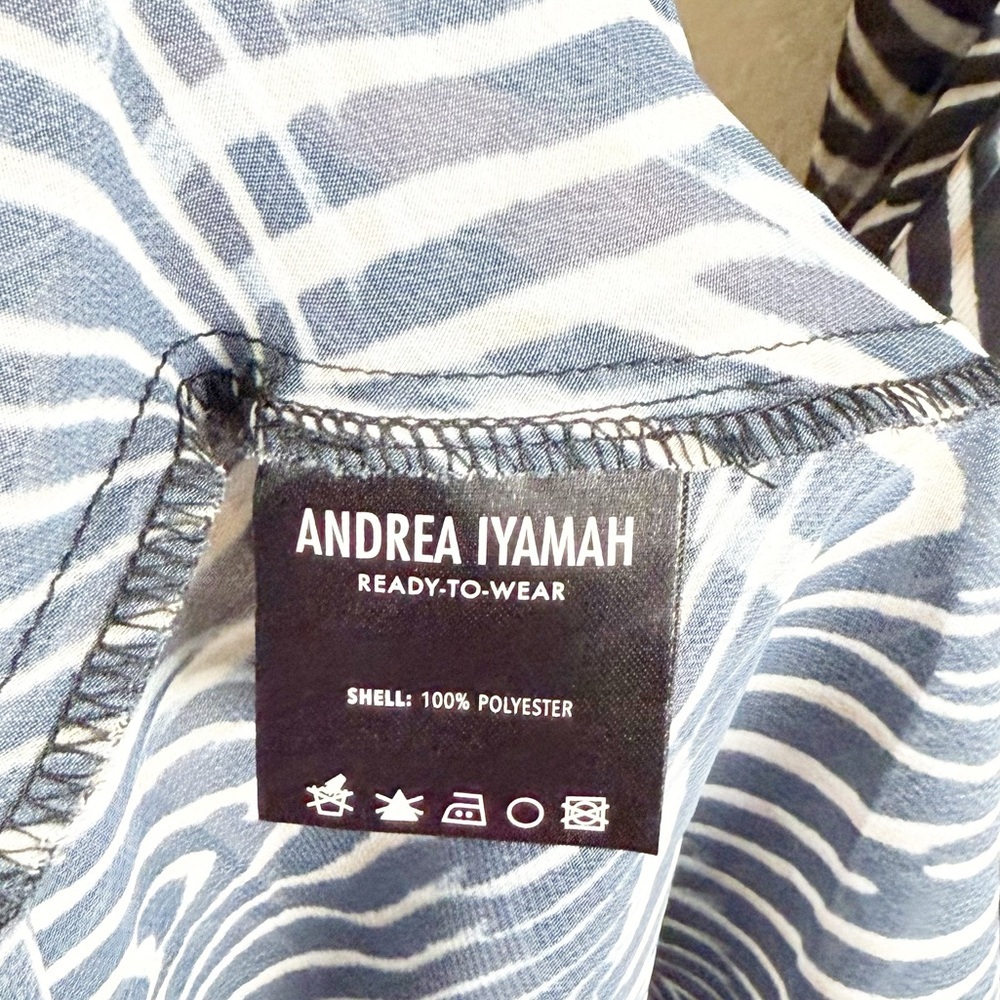 Andrea Iyamah Striped Animal Print Long Swim Cover Up One Size - Picture 6 of 8